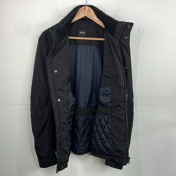 Hugo Boss Men’s L Black Military Utility Jacket Trim Fit Relaxed 38 Reg - Picture 7 of 14
